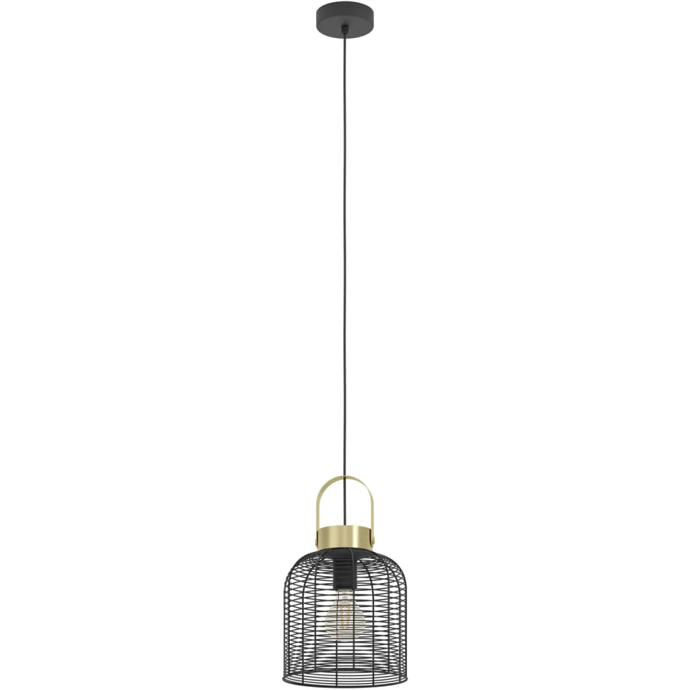 Eglo Pendellampe Roundham Schwarz Stahl 110 cm - Farbe: Schwarz/Messing - Pendellampe