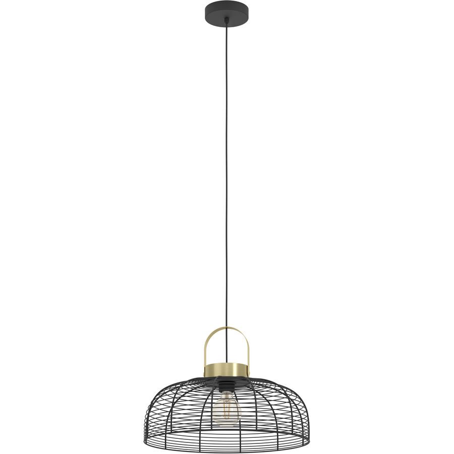 Eglo Pendellampe Roundham Schwarz Stahl 110 cm - Farbe: Schwarz/Messing - Pendellampe