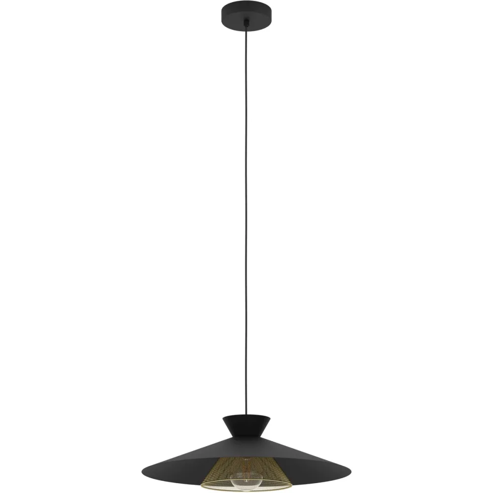 Eglo Pendellampe Grizedale Schwarz Stahl 110 cm - Farbe: Schwarz/Messing - Pendellampe