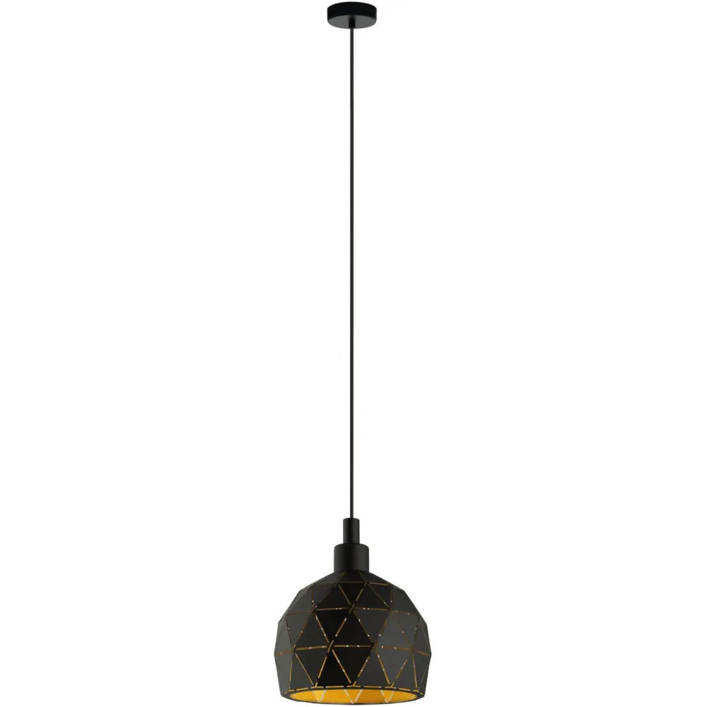 Eglo Pendellampe Roccaforte Gold/Schwarz Stahl 110 cm - Farbe: schwarz-gold - Pendellampe