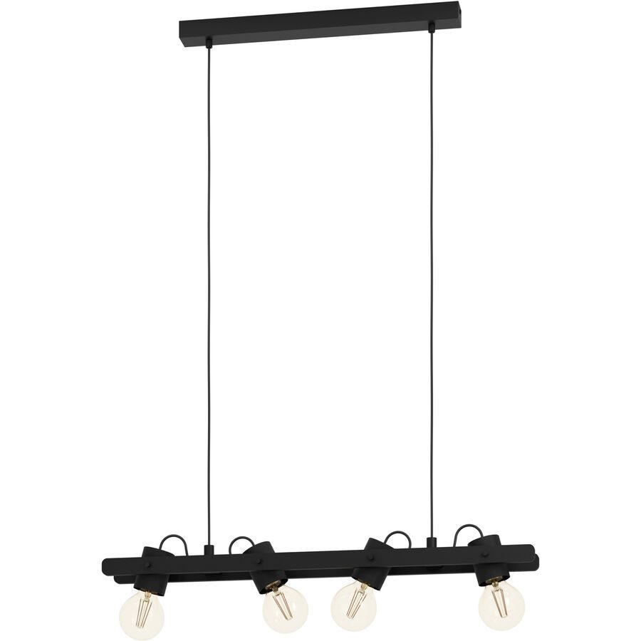 Eglo Pendellampe Plimsoll Schwarz Stahl/Holz 9.5 cm 110 cm - Material: Holz/Stahl - Pendellampe