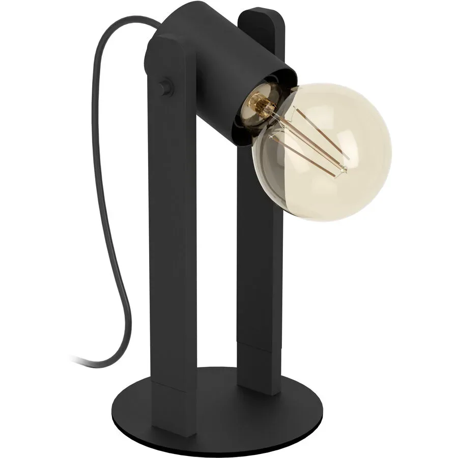 Eglo Tischlampe Plimsoll Schwarz Stahl/Holz 7.5 cm 25.5 cm - Material: Holz/Stahl - Tischlampe