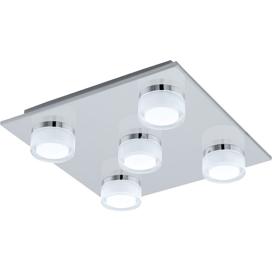 Eglo Deckenlampe Romendo 1 Grau Stahl 32 cm 7 cm - Farbe: chrom - LED - Lichtfarbe: Warmweiss - Deckenlampe- LED Energiesparlampe