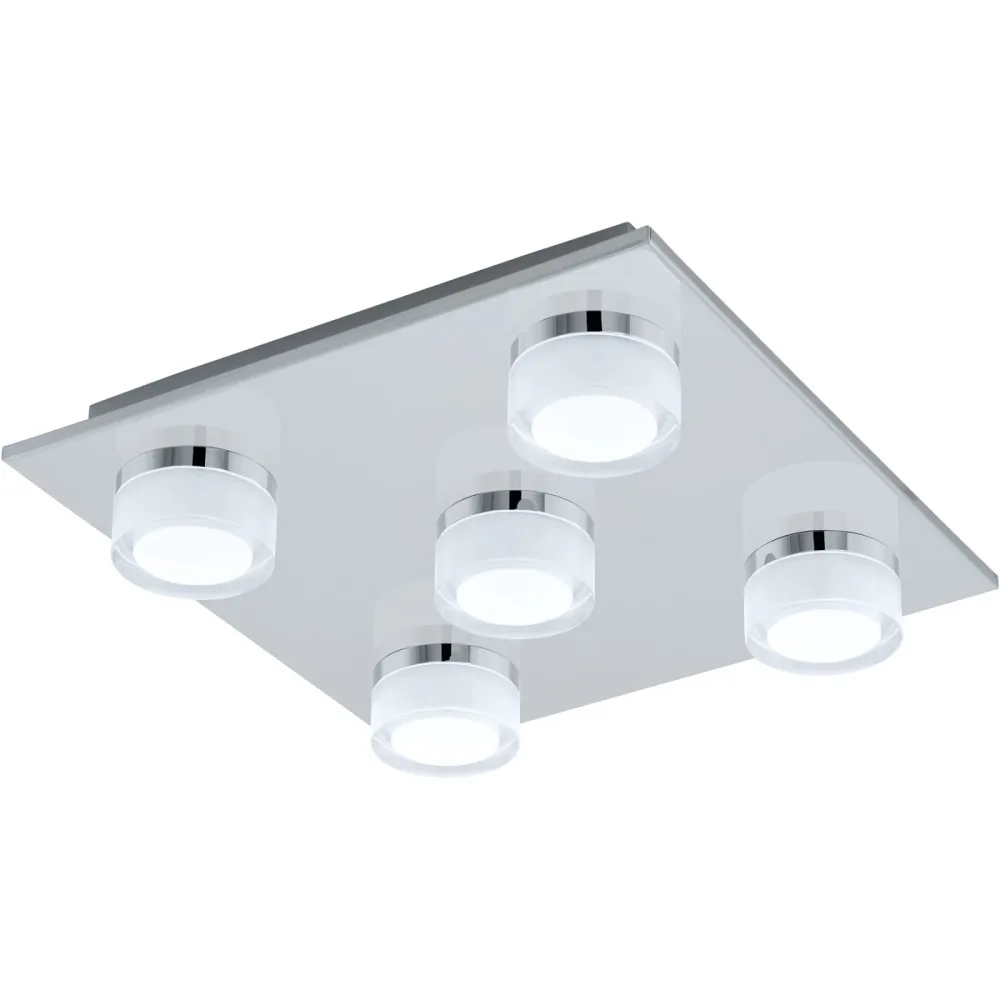 Eglo Deckenlampe Romendo 1 Grau Stahl 32 cm 7 cm - Farbe: chrom - LED - Lichtfarbe: Warmweiss - Deckenlampe- LED Energiesparlampe