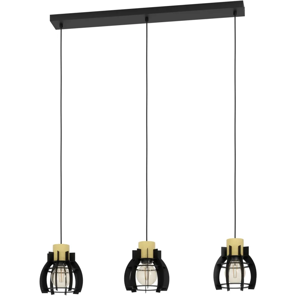 Eglo Pendellampe Stillington 1 Braun/Schwarz Stahl/Holz 18 cm 110 cm - Material: Holz/Stahl - Pendellampe