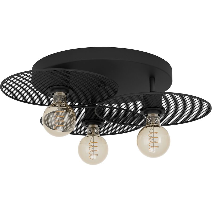 Eglo Deckenlampe Ikeston Schwarz Stahl 13 cm - Deckenlampe