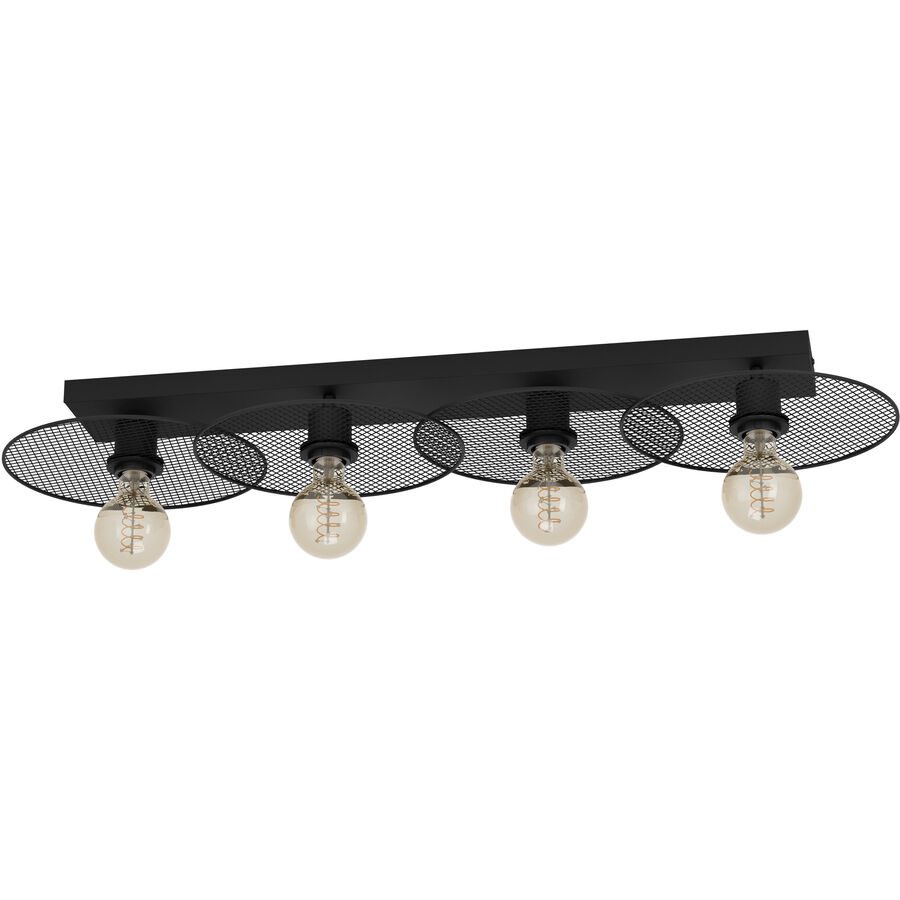 Eglo Deckenlampe Ikeston Schwarz Stahl 33 cm 12 cm - Deckenlampe