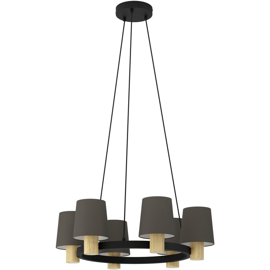 Eglo Pendellampe Edale Braun/Schwarz Stahl/Holz 110 cm - Material: Holz/Stahl - Pendellampe