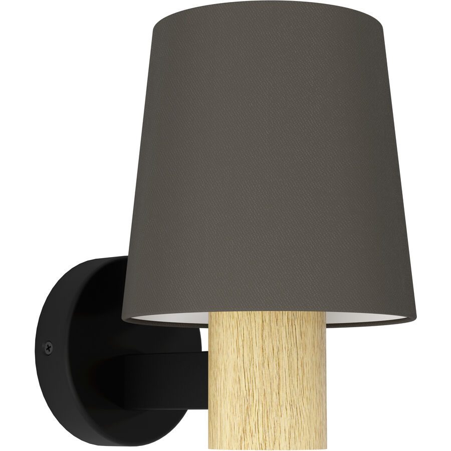 Eglo Wandlampe Edale Braun/Schwarz Stahl/Holz 21.5 cm - Material: Holz/Stahl - Wandlampe