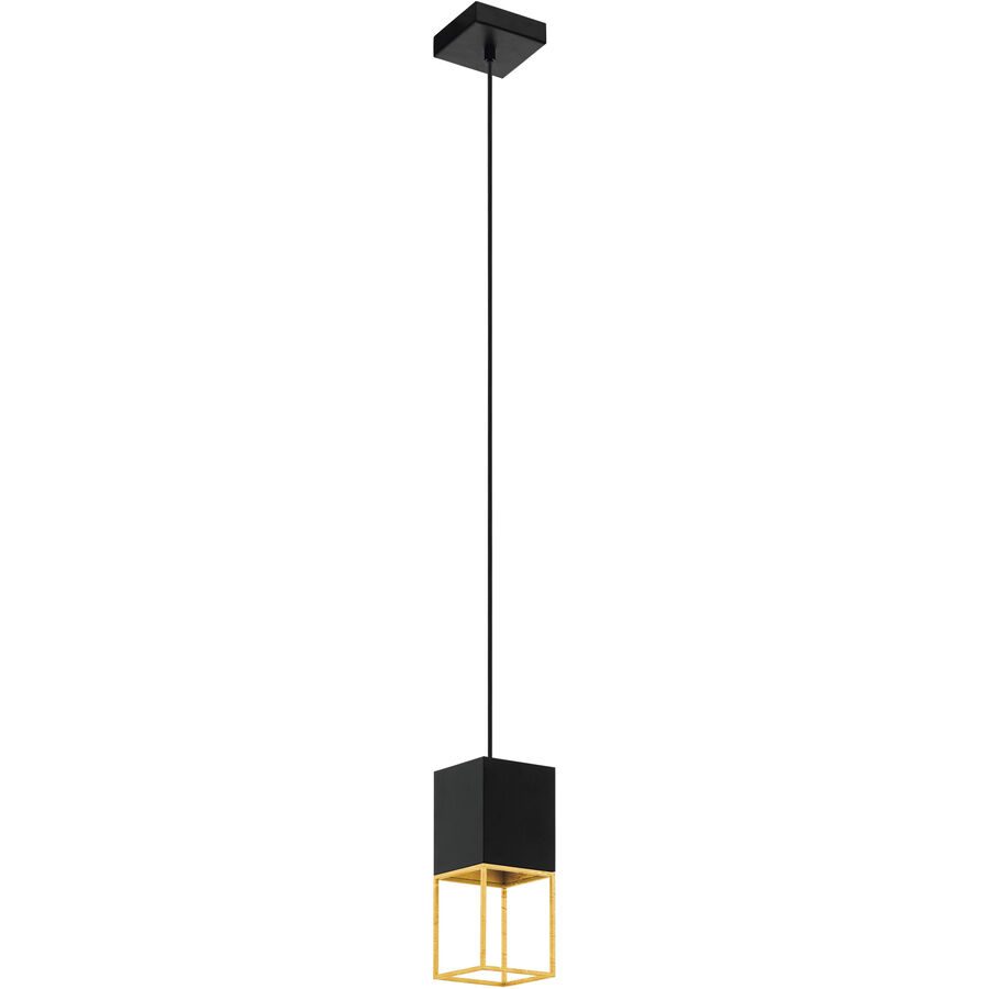 Eglo Pendellampe Montebaldo Gold/Schwarz Stahl 10 cm 110 cm - Farbe: schwarz-gold - Pendellampe