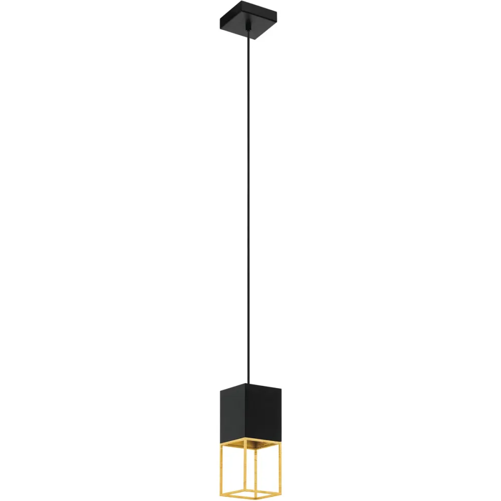 Eglo Pendellampe Montebaldo Gold/Schwarz Stahl 10 cm 110 cm - Farbe: schwarz-gold - Pendellampe