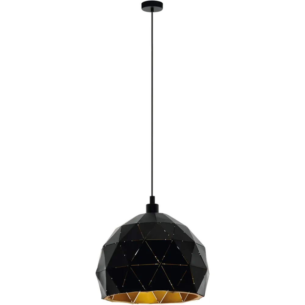Eglo Pendellampe Roccaforte Gold/Schwarz Stahl 110 cm - Farbe: schwarz-gold - Pendellampe