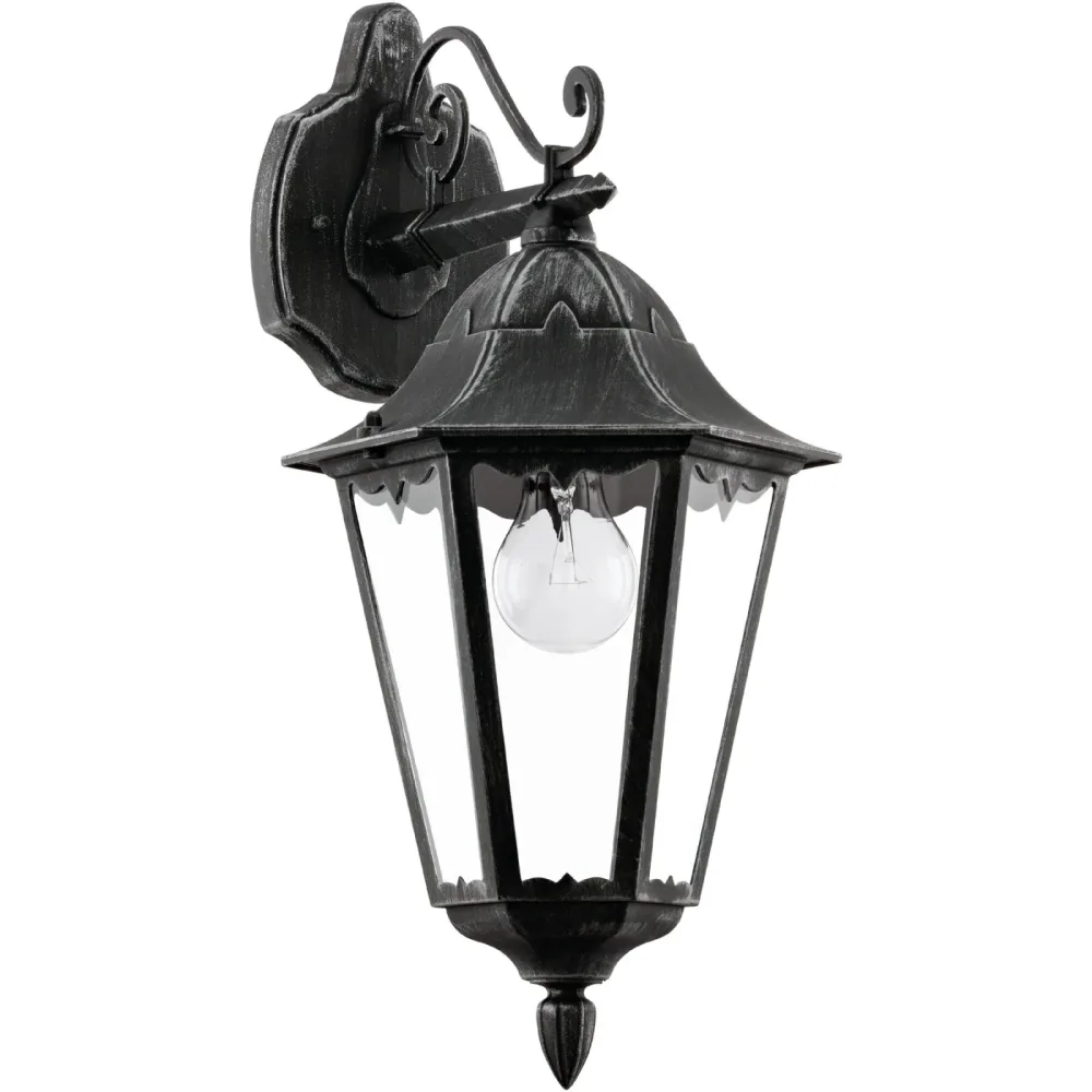 Eglo Wandlampe aussen Navedo Schwarz/Silber Aluminium 47.5 cm - Material: Aluguss - Wandlampe aussen