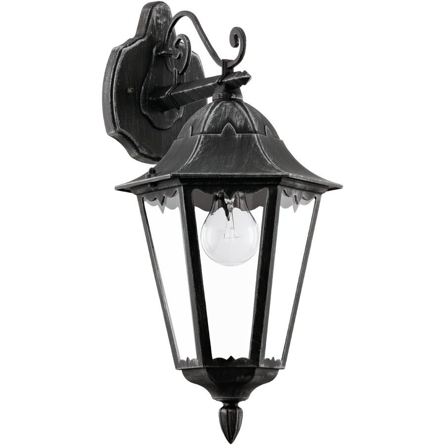 Eglo Wandlampe aussen Navedo Schwarz/Silber Aluminium 47.5 cm - Material: Aluguss - Wandlampe aussen