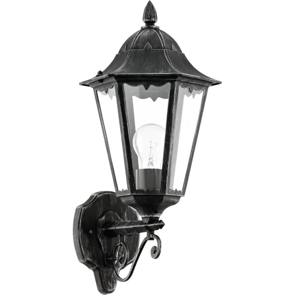 Eglo Wandlampe aussen Navedo Schwarz/Silber Aluminium 47.5 cm - Material: Aluguss - Wandlampe aussen