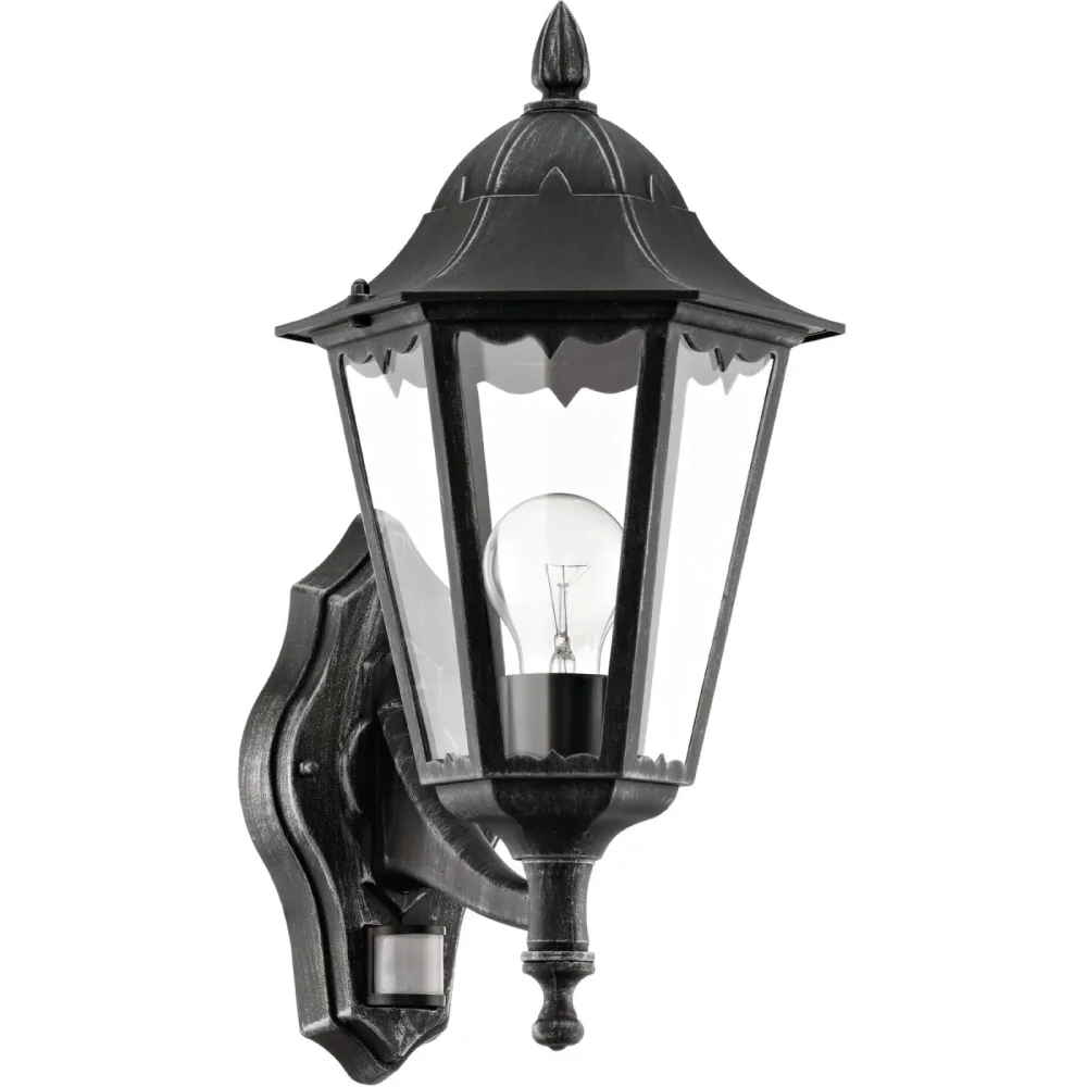 Eglo Wandlampe aussen Navedo Schwarz/Silber Aluminium 42.5 cm - Material: Aluguss - Wandlampe aussen