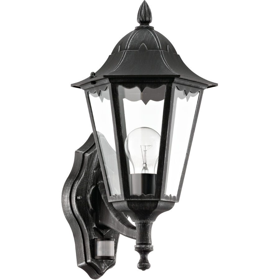 Eglo Wandlampe aussen Navedo Schwarz/Silber Aluminium 42.5 cm - Material: Aluguss - Wandlampe aussen