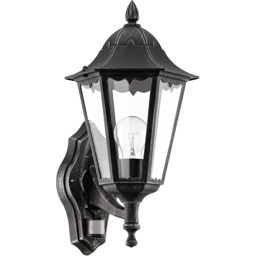 Eglo Wandlampe aussen Navedo Schwarz/Silber Aluminium 42.5 cm - Material: Aluguss - Wandlampe aussen
