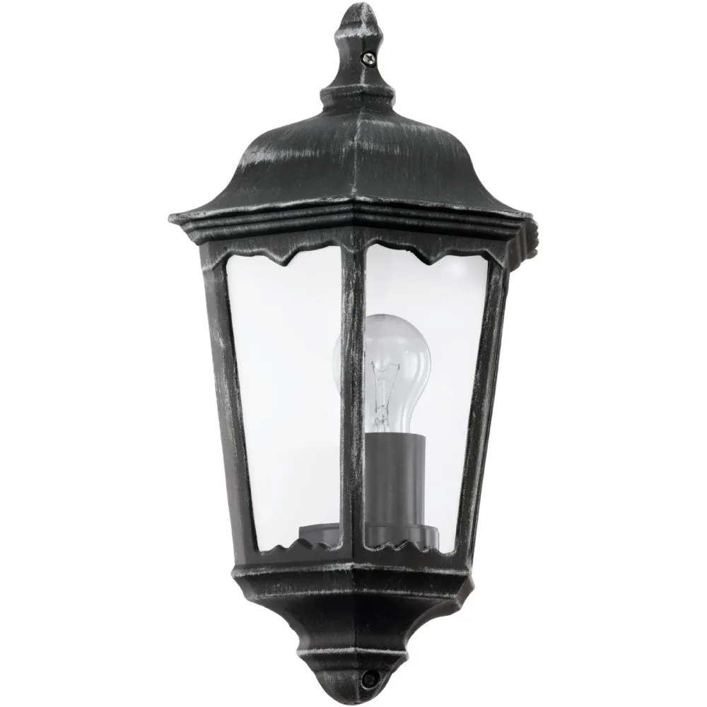 Eglo Wandlampe aussen Navedo Schwarz/Silber Aluminium 43 cm - Material: Aluguss - Wandlampe aussen