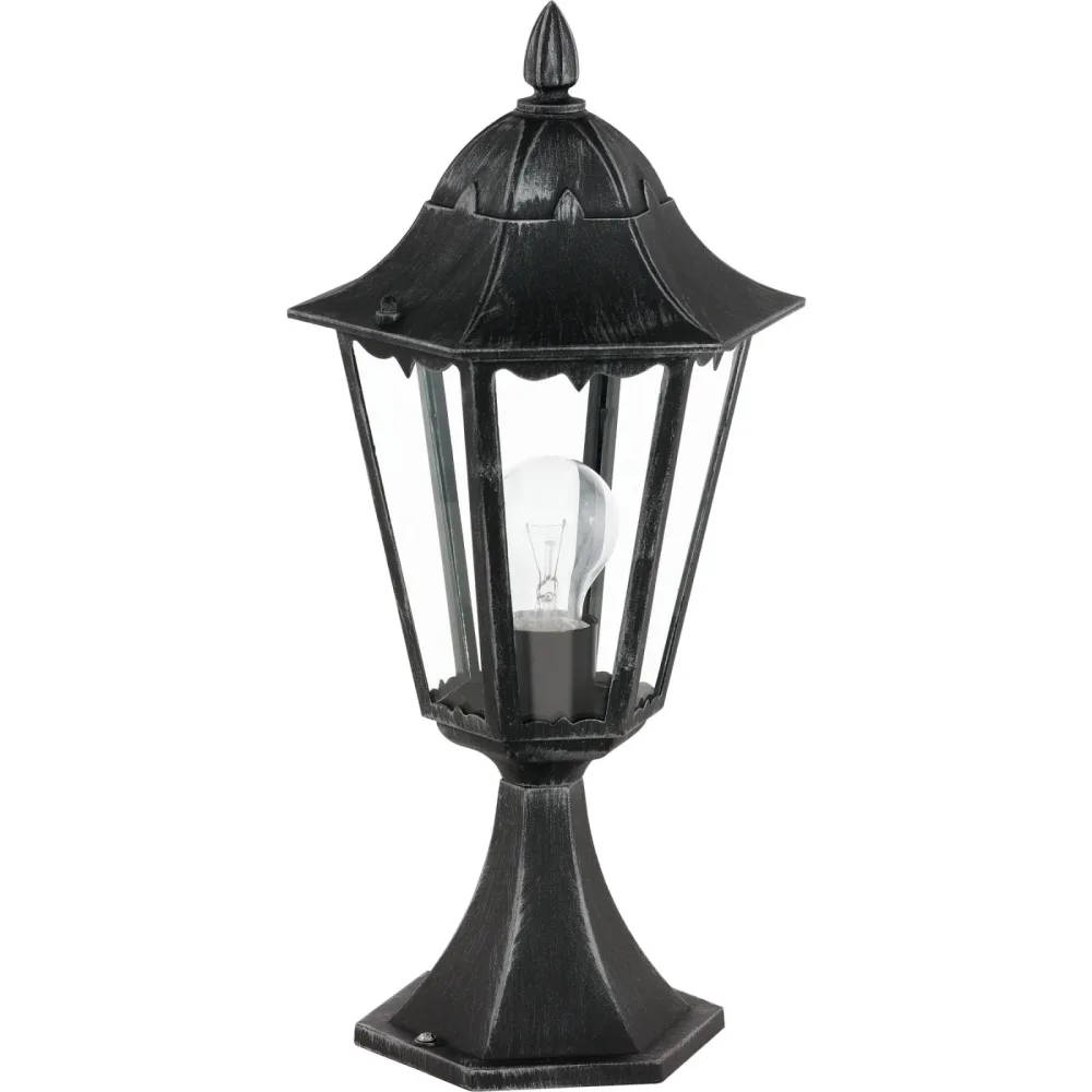 Eglo Stehlampe aussen Navedo Schwarz/Silber Aluminium 47 cm - Material: Aluguss - Stehlampe aussen