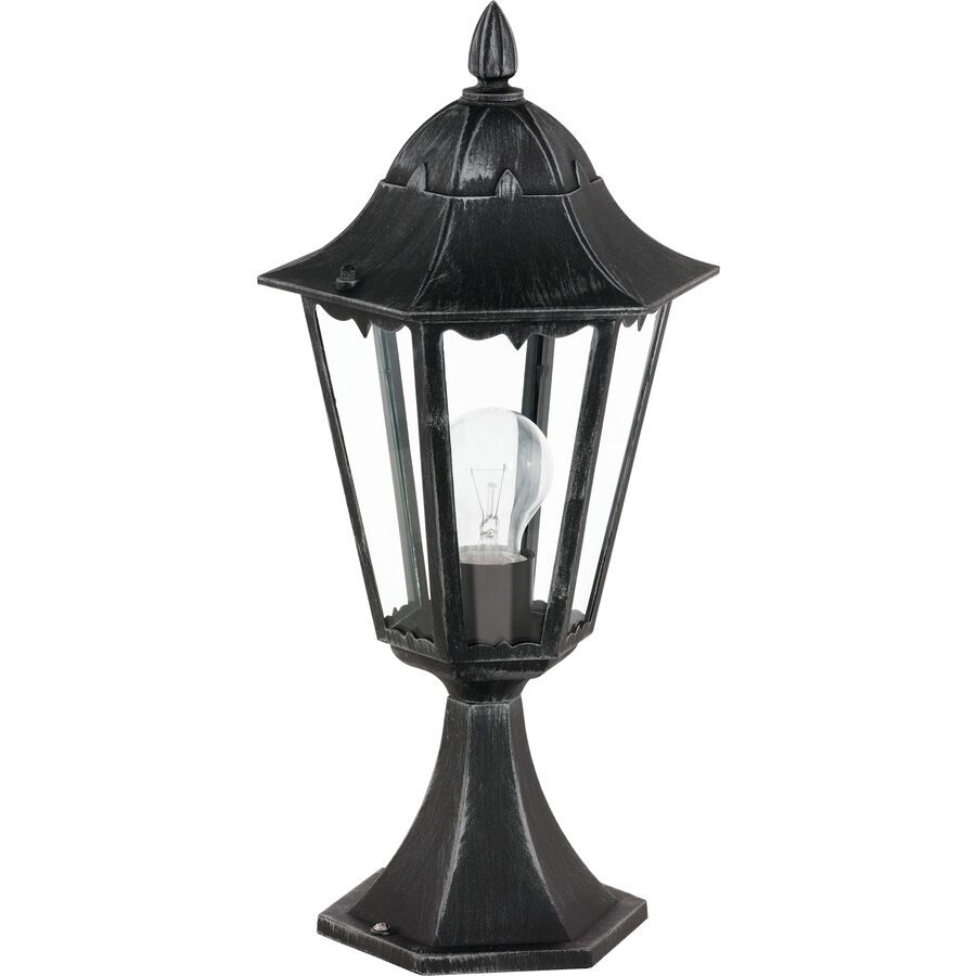 Eglo Stehlampe aussen Navedo Schwarz/Silber Aluminium 47 cm - Material: Aluguss - Stehlampe aussen