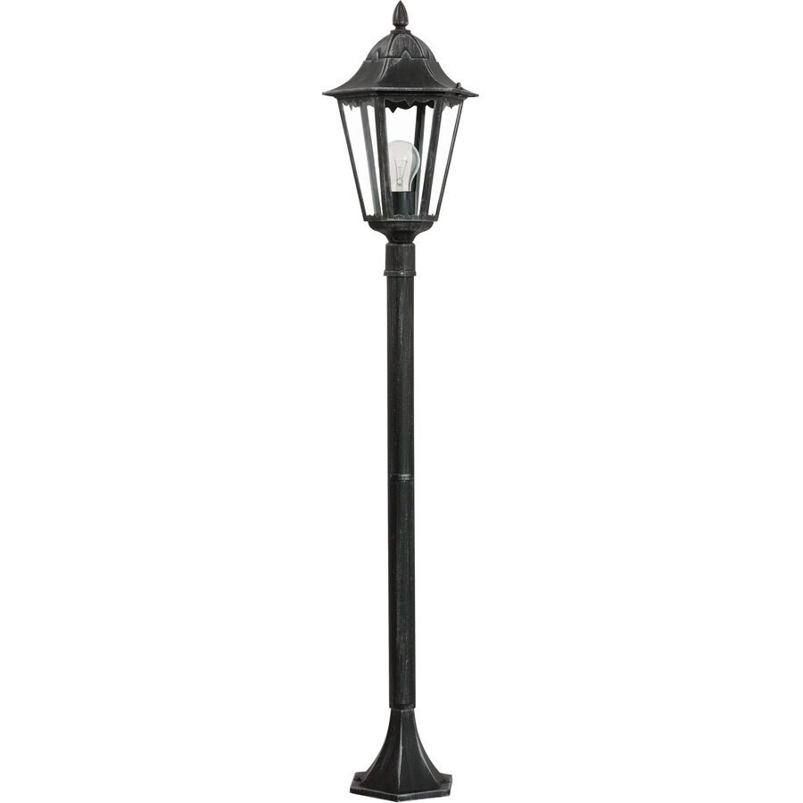Eglo Stehlampe aussen Navedo Schwarz/Silber Aluminium 120 cm - Material: Aluguss - Stehlampe aussen