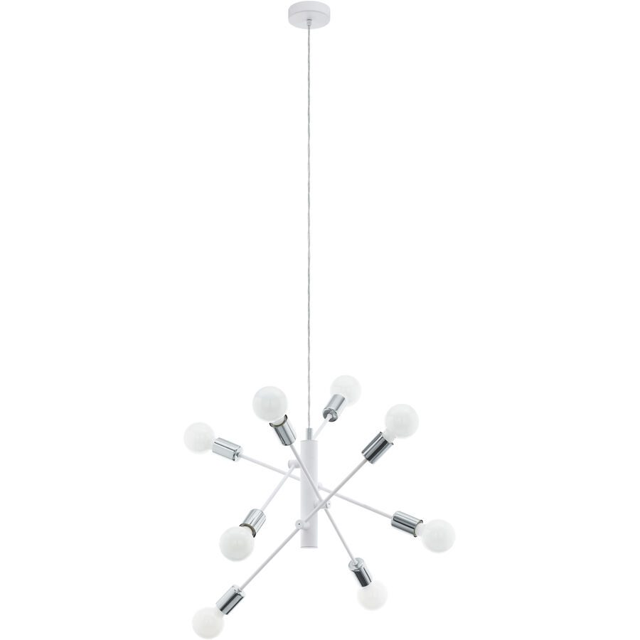 Eglo Pendellampe Gradoli Weiss/Grau Stahl 110 cm - Farbe: weiss/chrom - Pendellampe