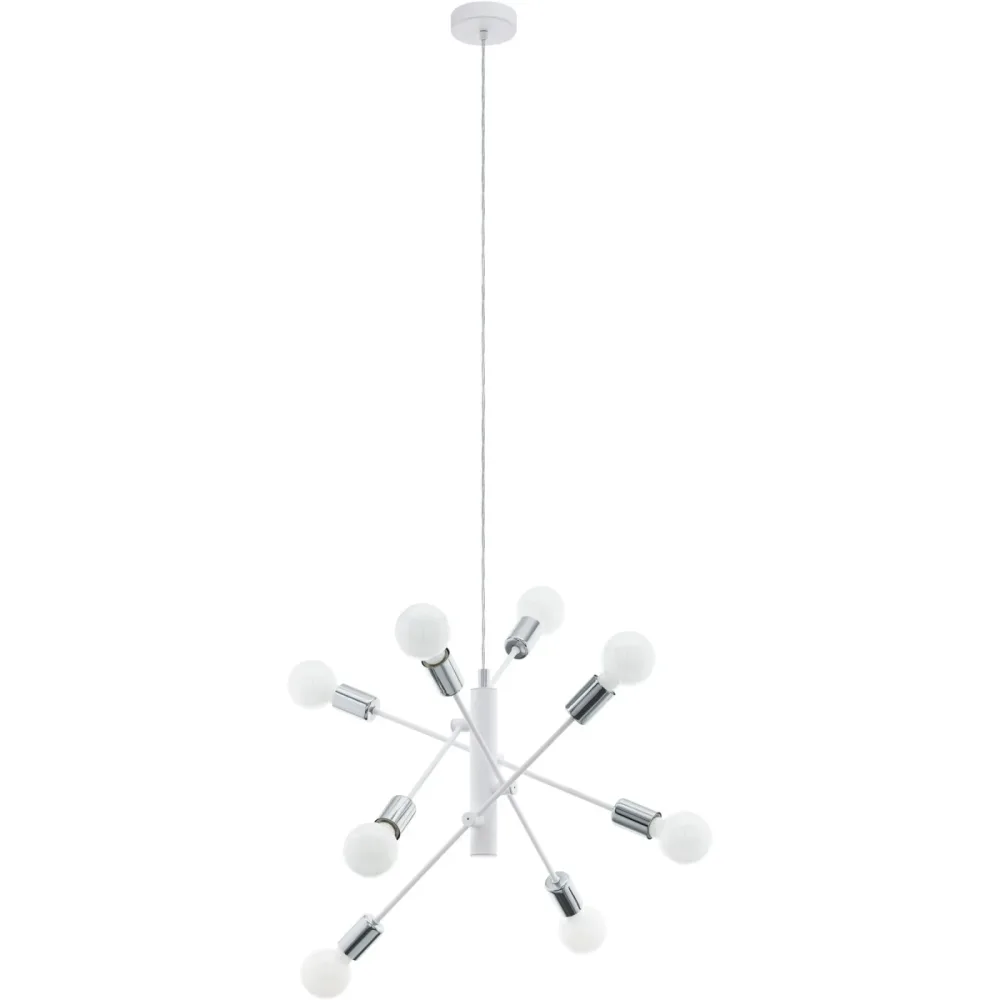 Eglo Pendellampe Gradoli Weiss/Grau Stahl 110 cm - Farbe: weiss/chrom - Pendellampe