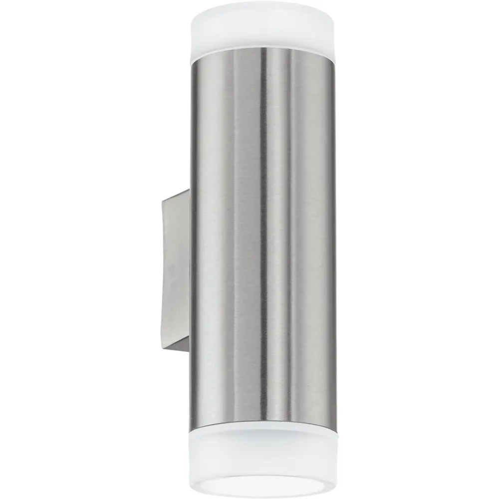 Eglo Wandlampe aussen Riga-LED Edelstahl Edelstahl 20.5 cm - Lichtfarbe: Helles Neutralweiss - Wandlampe aussen