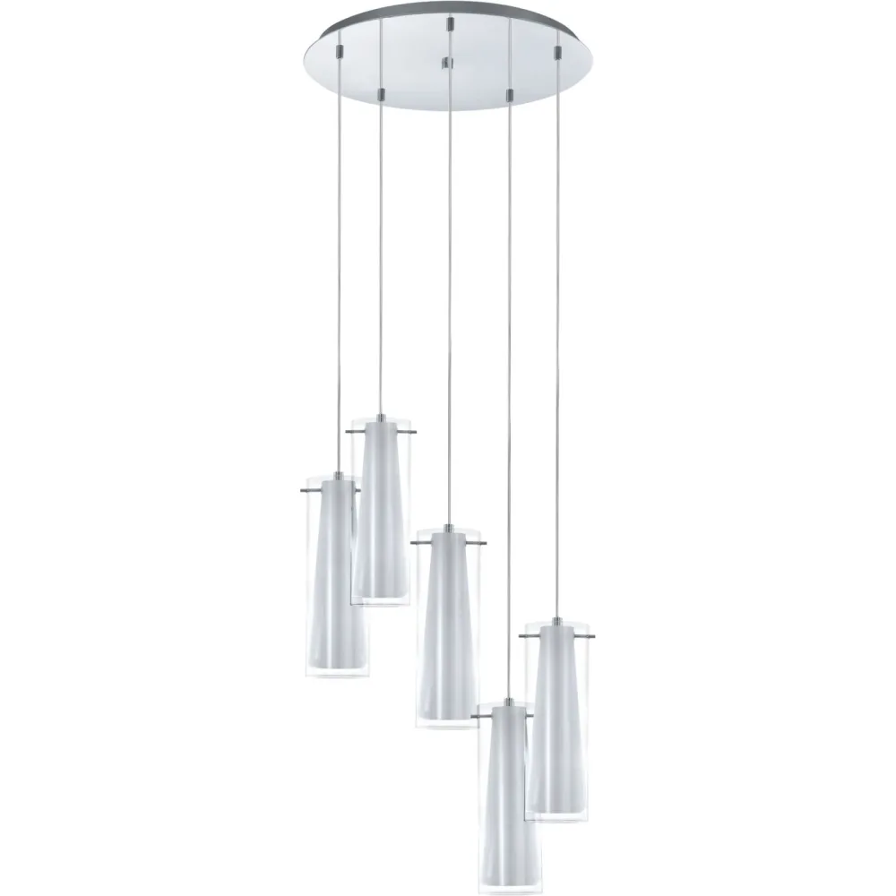 Eglo Pendellampe Pinto Grau Stahl 150 cm - Farbe: chrom - Pendellampe