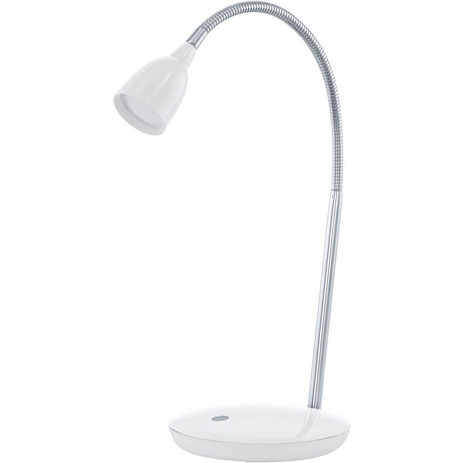 Eglo Schreibtischlampe Durengo Weiss/Grau Stahl/Kunststoff 38 cm - Farbe: weiss/chrom - LED - Lichtfarbe: Warmweiss - Material: Kunststoff/Stahl -