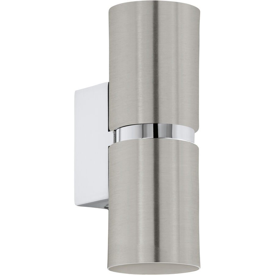 Eglo Wandlampe Passa Grau Stahl 17 cm - Farbe: Nickel matt mit Chrom - Wandlampe