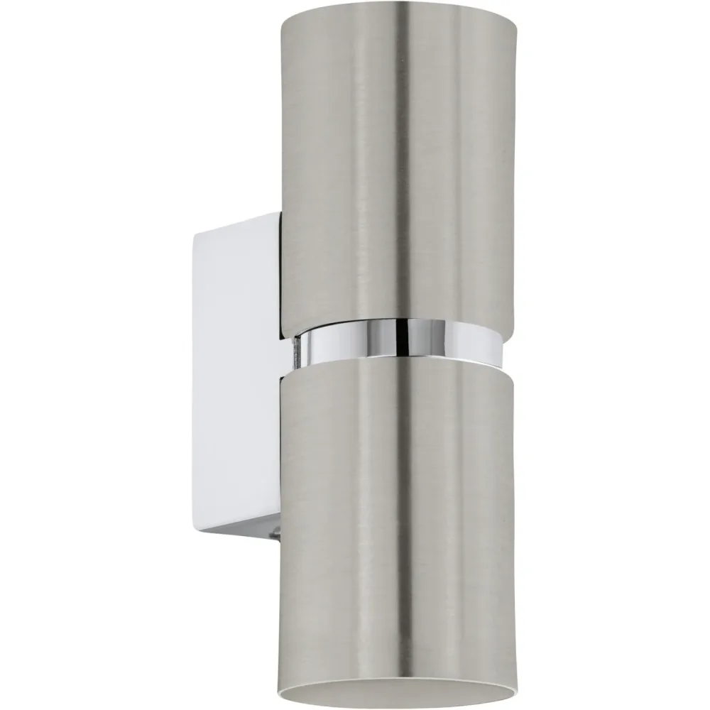 Eglo Wandlampe Passa Grau Stahl 17 cm - Farbe: Nickel matt mit Chrom - Wandlampe