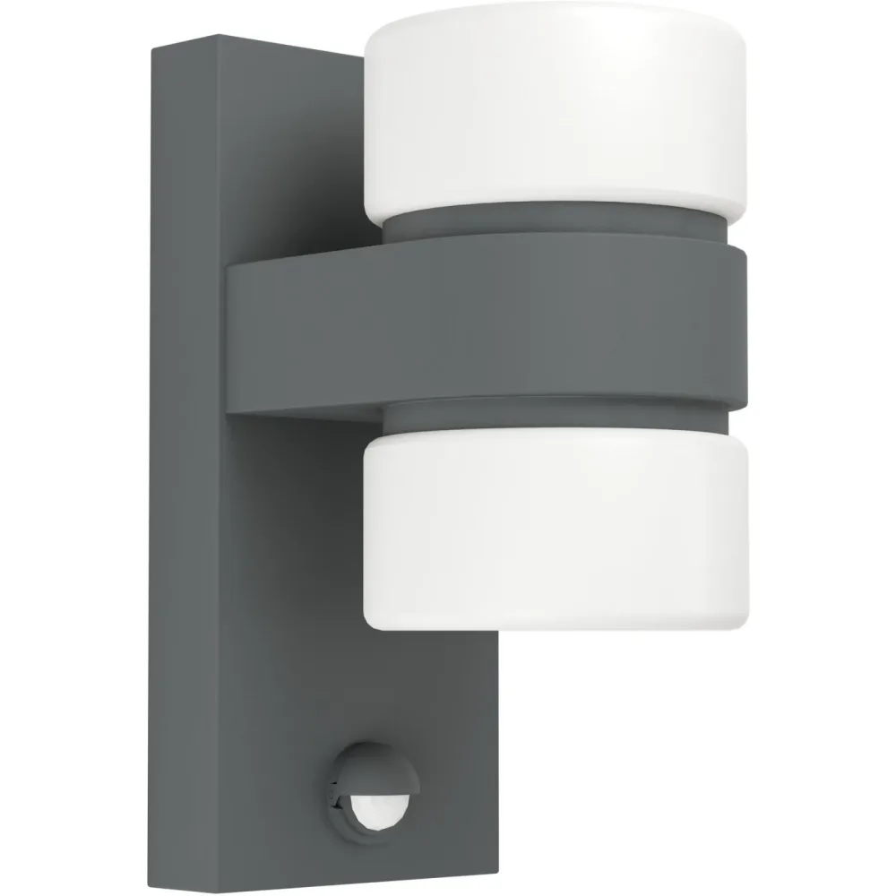 Eglo Wandlampe aussen Atollari Grau Aluminium 23 cm - Farbe: anthrazit - LED - Lichtfarbe: Warmweiss - Material: Aluguss - Wandlampe aussen- LED