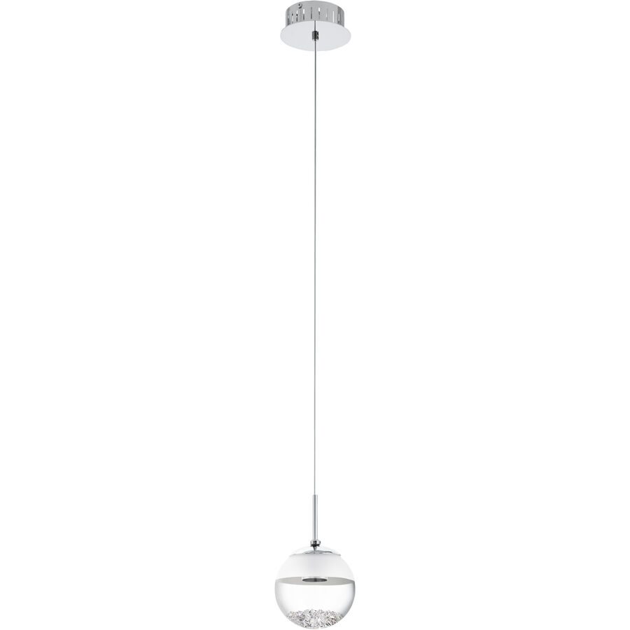 Eglo Pendellampe Montefio 1 Grau Stahl 110 cm - Farbe: chrom - LED - Lichtfarbe: Warmweiss - Pendellampe- LED Energiesparlampe