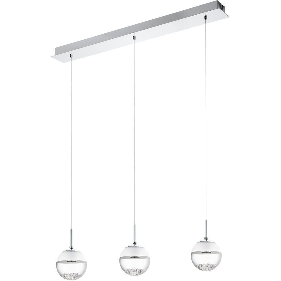 Eglo Pendellampe Montefio 1 Grau Stahl 14 cm 110 cm - Farbe: chrom - LED - Lichtfarbe: Warmweiss - Pendellampe- LED Energiesparlampe