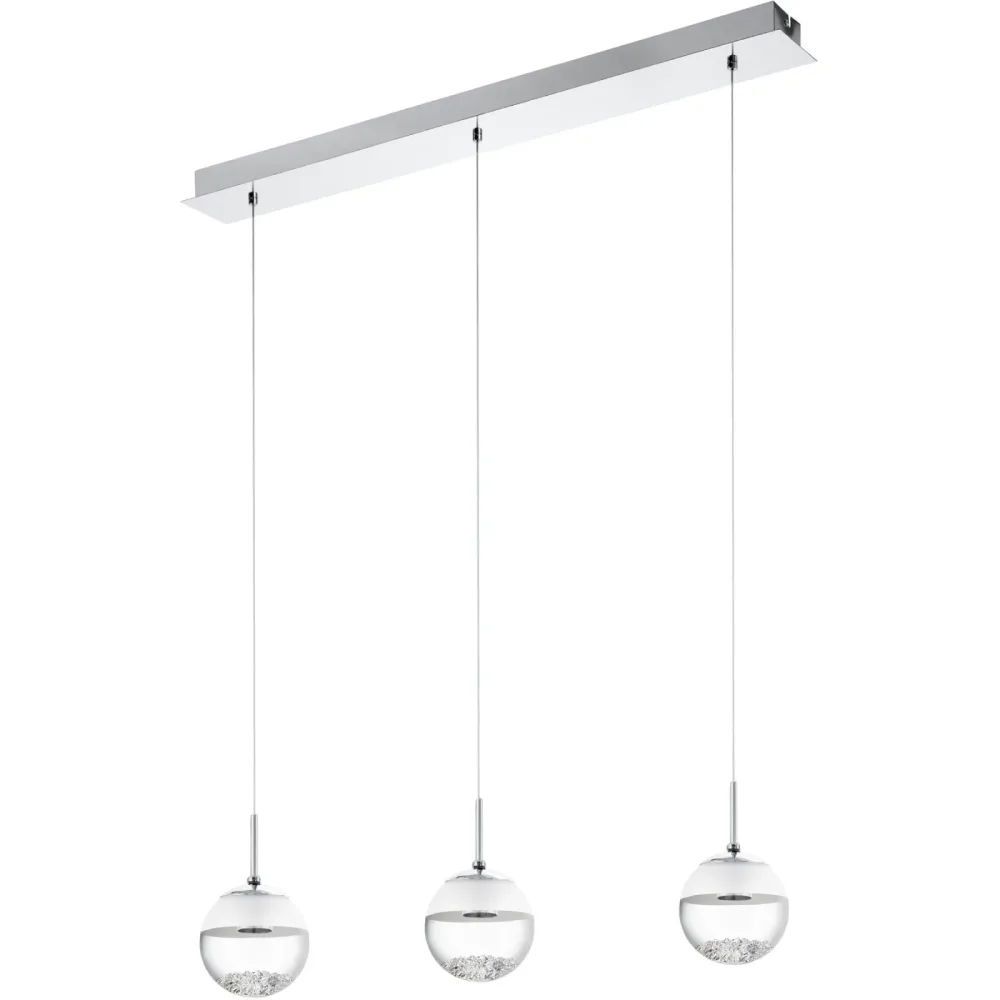 Eglo Pendellampe Montefio 1 Grau Stahl 14 cm 110 cm - Farbe: chrom - LED - Lichtfarbe: Warmweiss - Pendellampe- LED Energiesparlampe