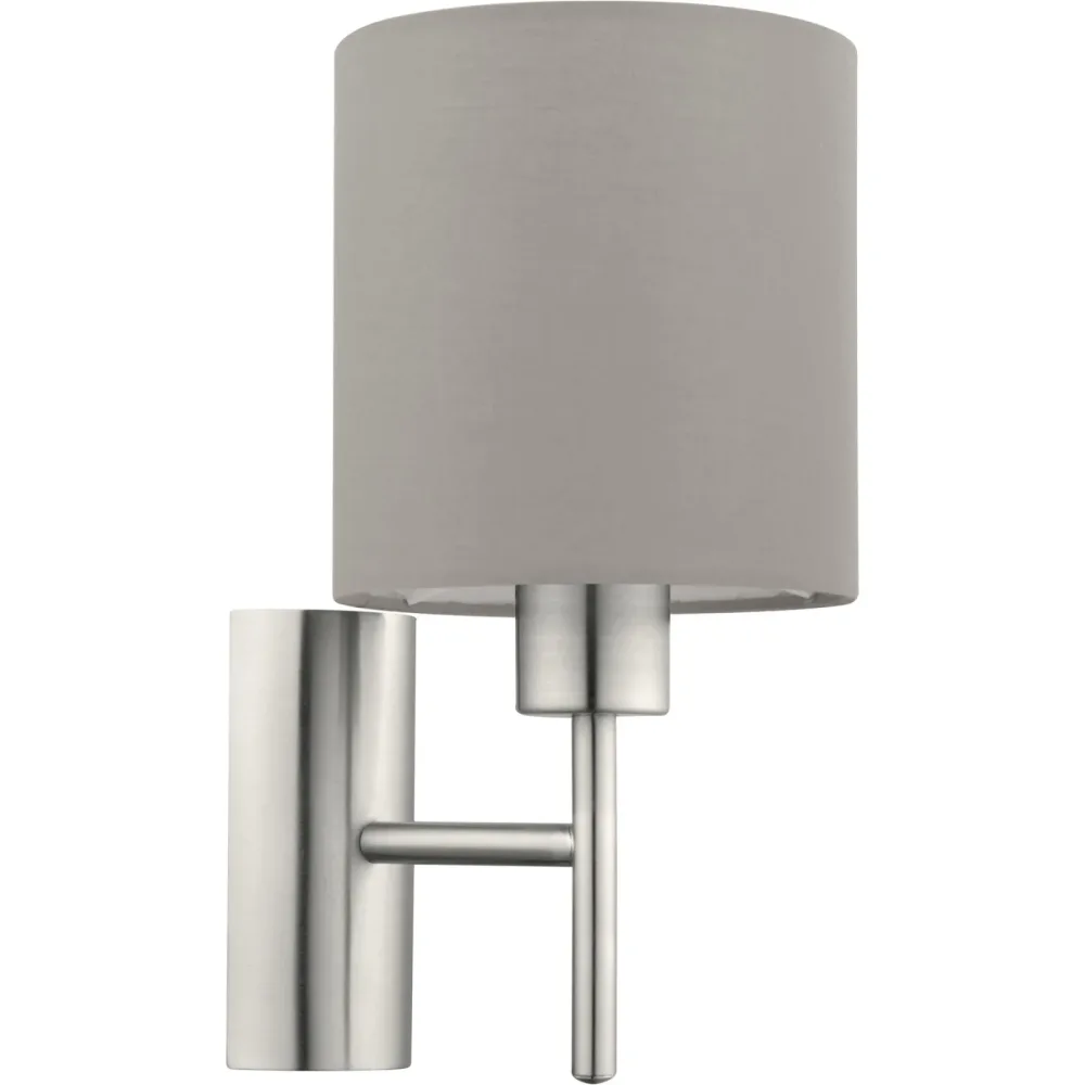 Eglo Wandlampe Pasteri Grau Stahl 30.5 cm - Farbe: Nickel matt - Wandlampe