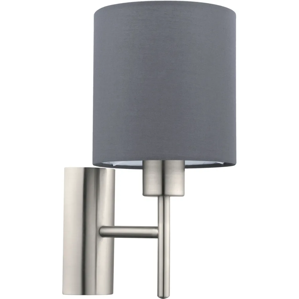Eglo Wandlampe Pasteri Grau Stahl 30.5 cm - Farbe: Nickel matt - Wandlampe