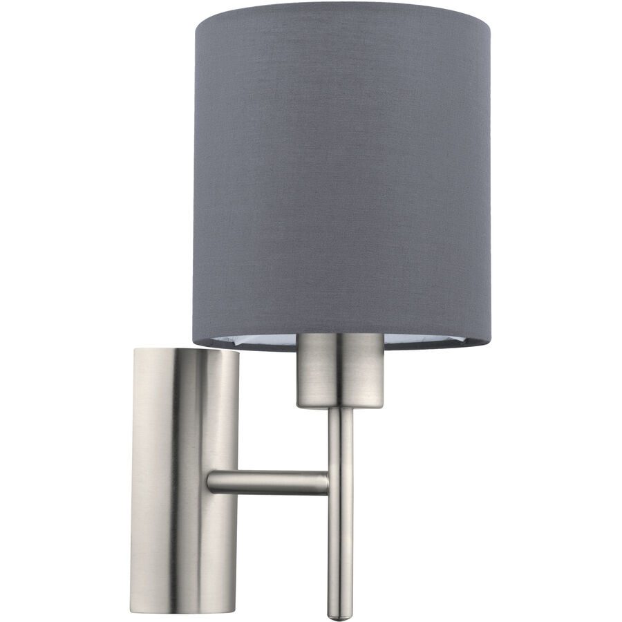 Eglo Wandlampe Pasteri Grau Stahl 30.5 cm - Farbe: Nickel matt - Wandlampe