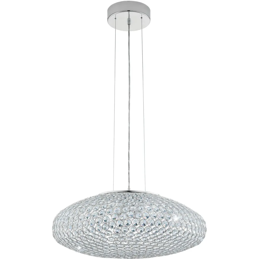 Eglo Pendellampe Clemente Grau Stahl 110 cm - Farbe: chrom - Pendellampe