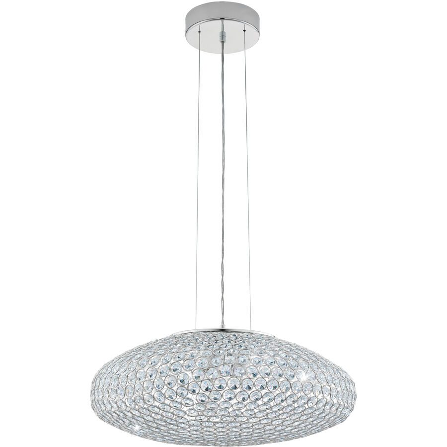 Eglo Pendellampe Clemente Grau Stahl 110 cm - Farbe: chrom - Pendellampe