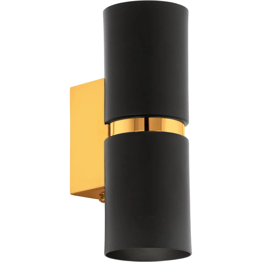 Eglo Wandlampe Passa Gold/Schwarz Stahl 17 cm - Farbe: schwarz-gold - Wandlampe