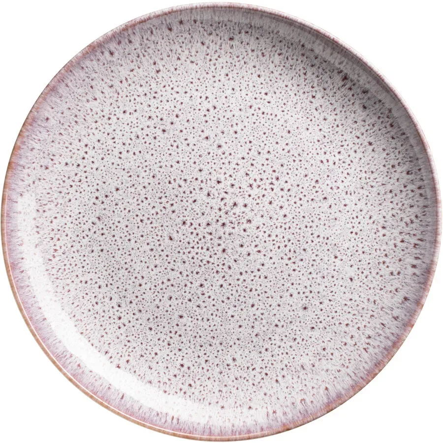 Gipfelstück Teller flach Alpenwiese Weiss/Magenta Steinzeug 26.5 cm - Farbe: Berry - Teller flach