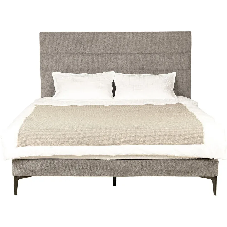 Boxspringbett Ylva Grau Stoff 160 x 200 cm - Farbe: anthrazit - Boxspringbett