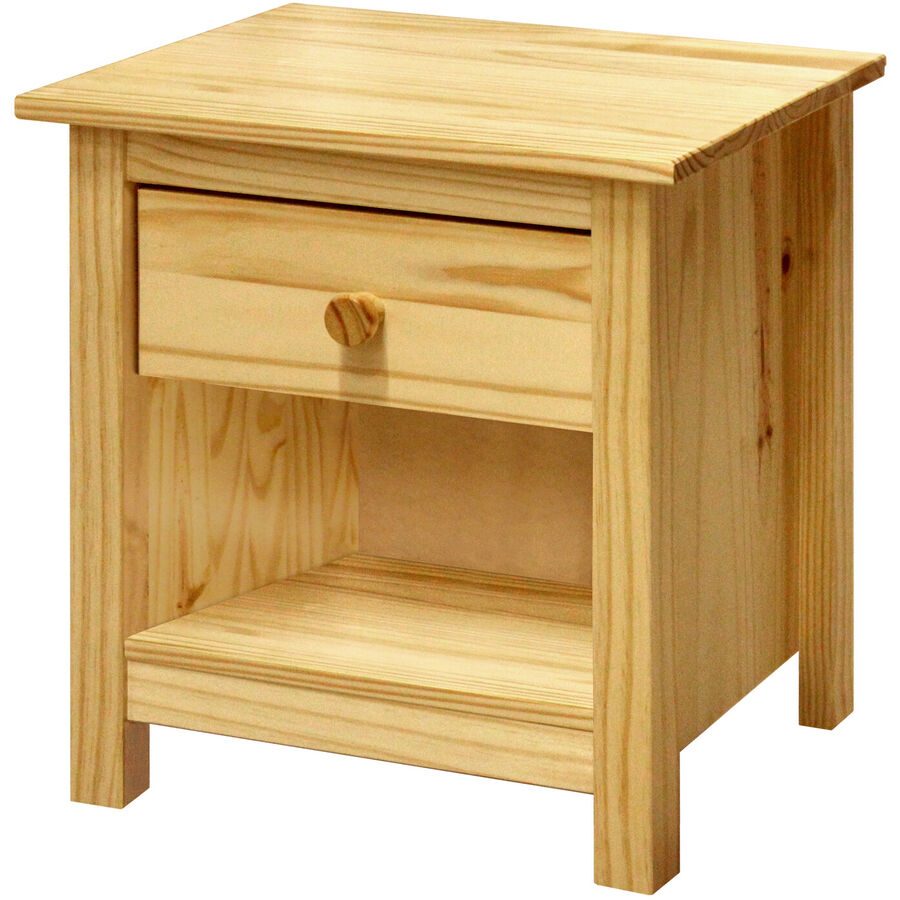 Nachttisch Yani Beige Holz 46 cm - Farbe: natur - Material: Kiefer - Nachttisch