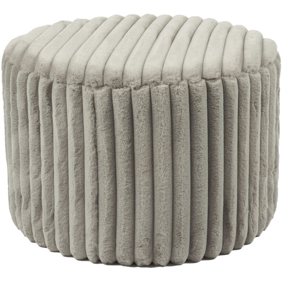 Hocker Idis Grau Stoff 55 cm 38 cm - Farbe: hellgrau - Material: Polyester Cordstoff - Hocker