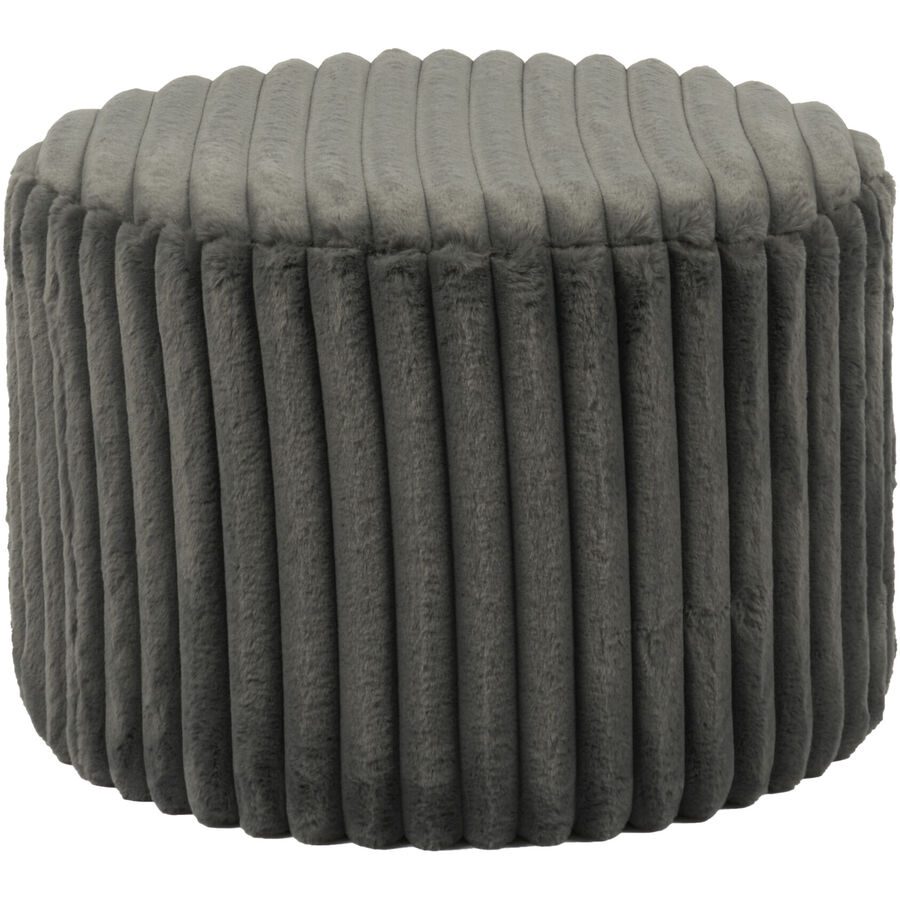 Hocker Idis Grau Stoff 55 cm 38 cm - Farbe: Dunkelgrau - Material: Polyester Cordstoff - Hocker