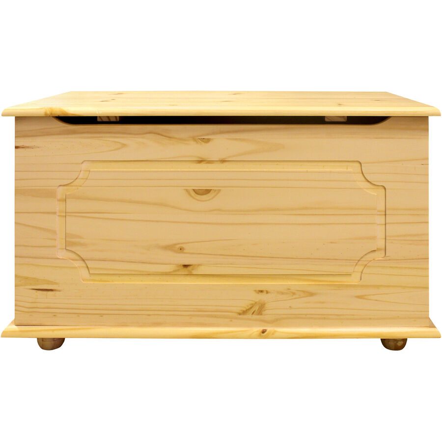 Truhe Amey Braun Holz 89 cm 47 cm - Farbe: natur - Material: Kiefer massiv - Truhe