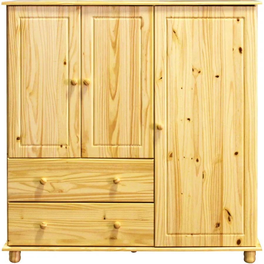 Kommode Amey Braun Holz 132 cm 43 cm - Farbe: natur - Material: Kiefer massiv - Kommode